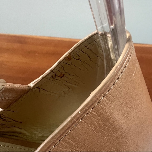 Coach turn key lock sandal heels white tan size 8.5 - Picture 5 of 7